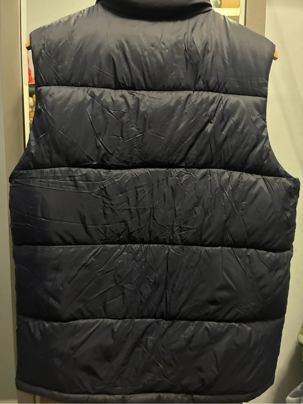 Old Navy Boys' Dark Navy Puffer Vest with Light Blue Lining
